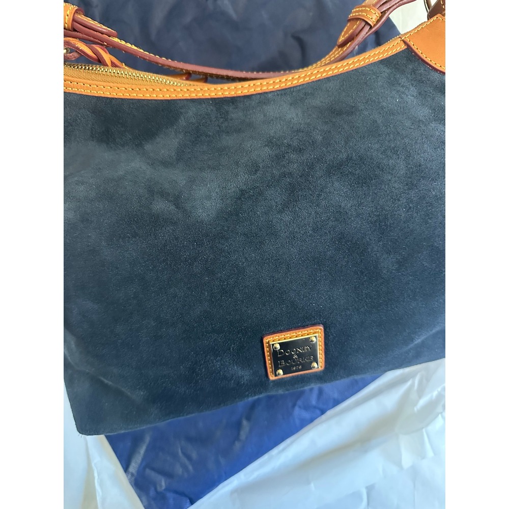 Dooney & Bourke Navy Suede Leather Trim Hobo Shoulder Bag NEW w/ Dust Bag - Picture 14 of 14